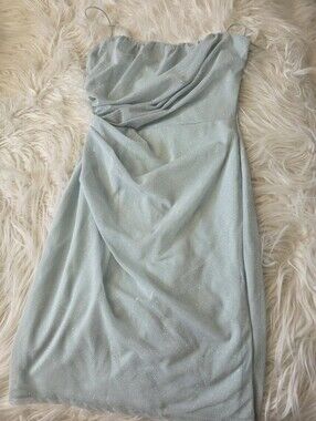 Sparkle Aqua Green Spaghetti-Strap Party Dress